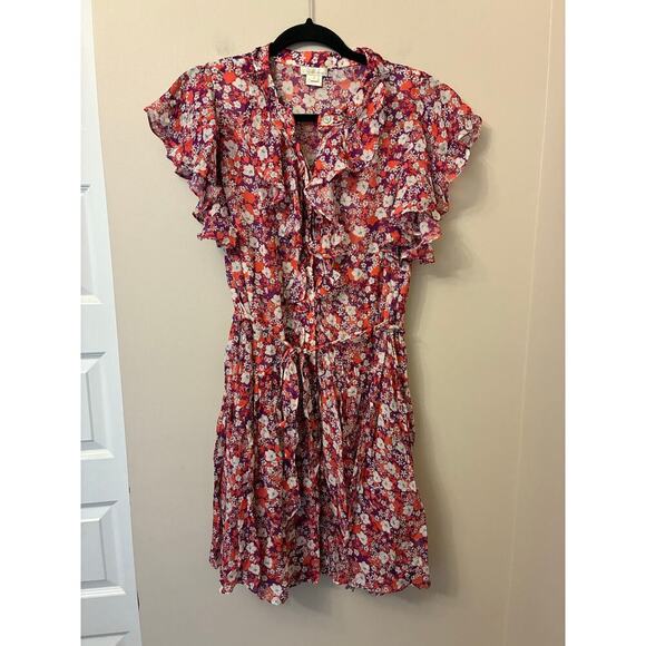 Shoshanna Rylee Dress Floral Flutter Sleeve Short Sleeve Knee Length Size 6 - Picture 1 of 6